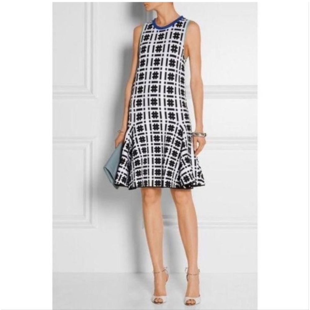 Issa Dress Hashtag Knit MIDI Flare Mermaid White